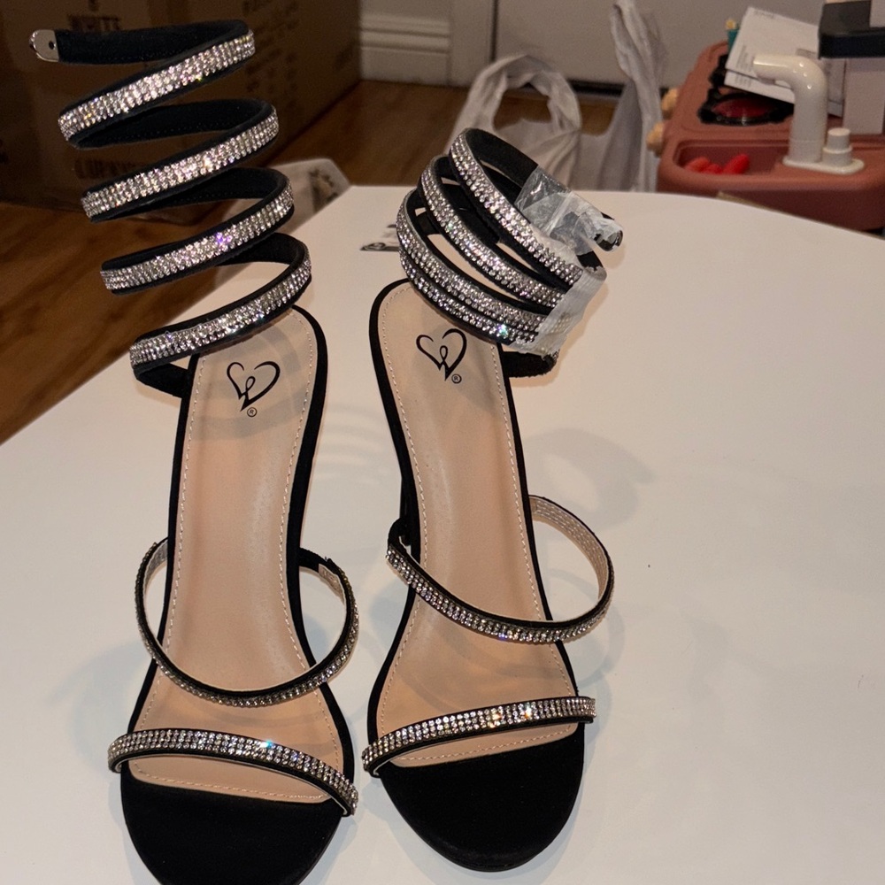 Elegant Black Strappy Heels